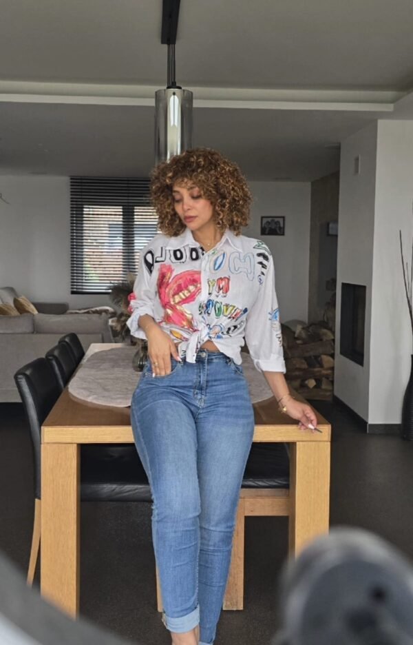 Longue chemise impression lys